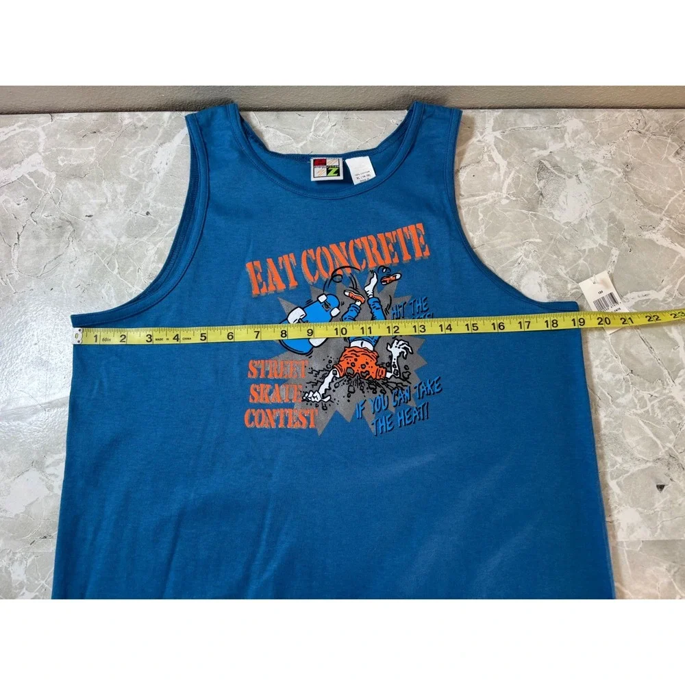 Energy Zone Boys Graphic Tank Top XL Street Skate Contest Eat Concrete Y2K‎ NWT